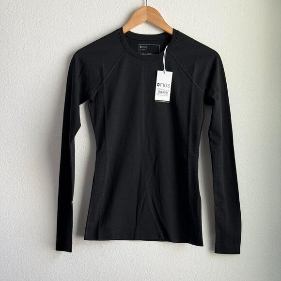 Figs Salta Seamless Longsleeve Underscrub in Black, Size X-Small - Picture 6 of 9